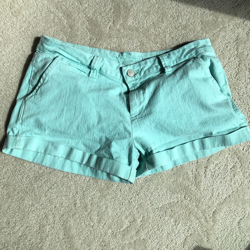 Tommy Girl Aqua/Mint denim shorts size 11 nice!